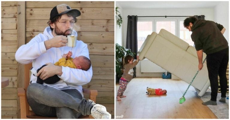 De fiecare dată când soția îl întreabă unde sunt copiii, acest tată îi trimite fotografii de genul acesta