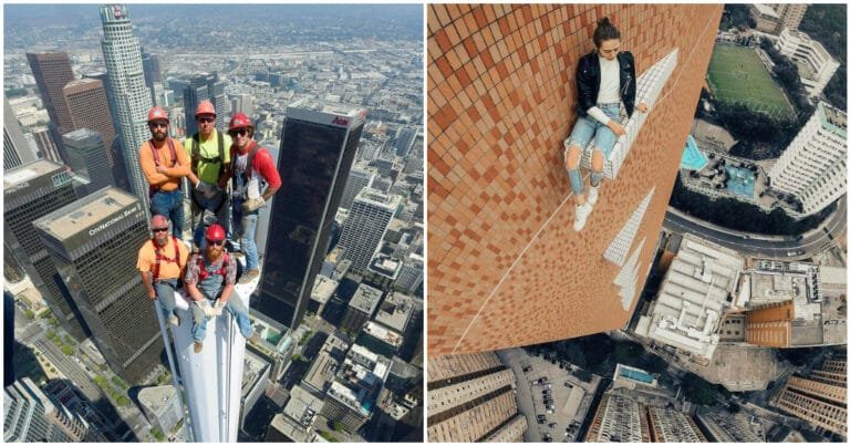 16 fotografii cu înălțimi amețitoare de la oameni care nu au absolut niciun instinct de autoconservare