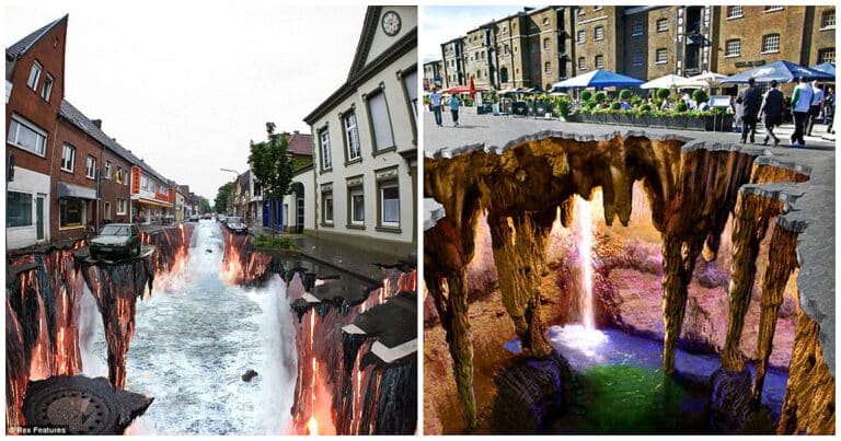 20 de piese 3D uimitoare de artă stradală, care vă vor încurca mintea